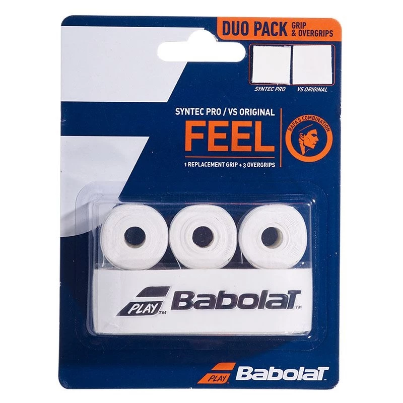 Babolat Syntec Pro Replacement Grip + VS Original 3 Pack Overgrip 1 Babolat Syntec Pro Replacement Grip + VS Original 3 Pack Overgrip
